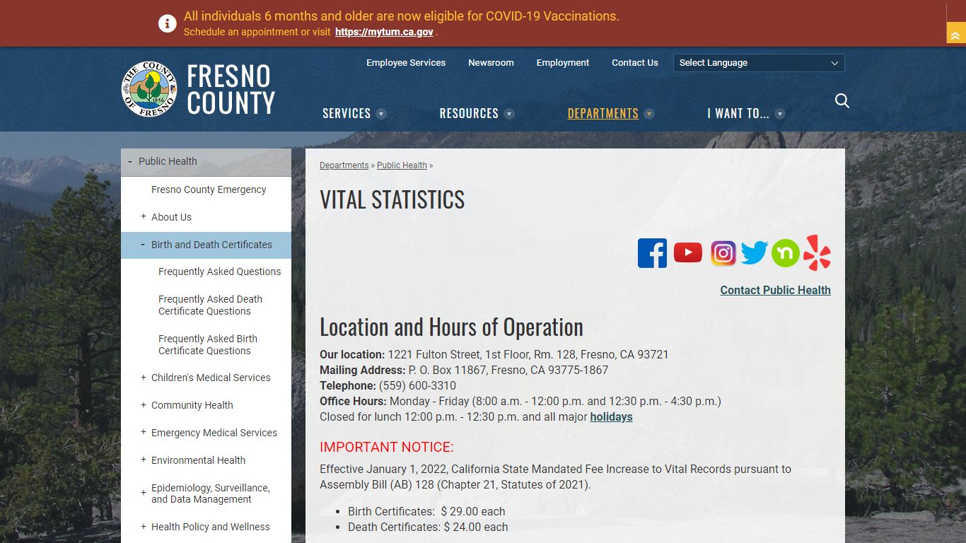 VITAL STATISTICS | County of Fresno - Fresno County, California